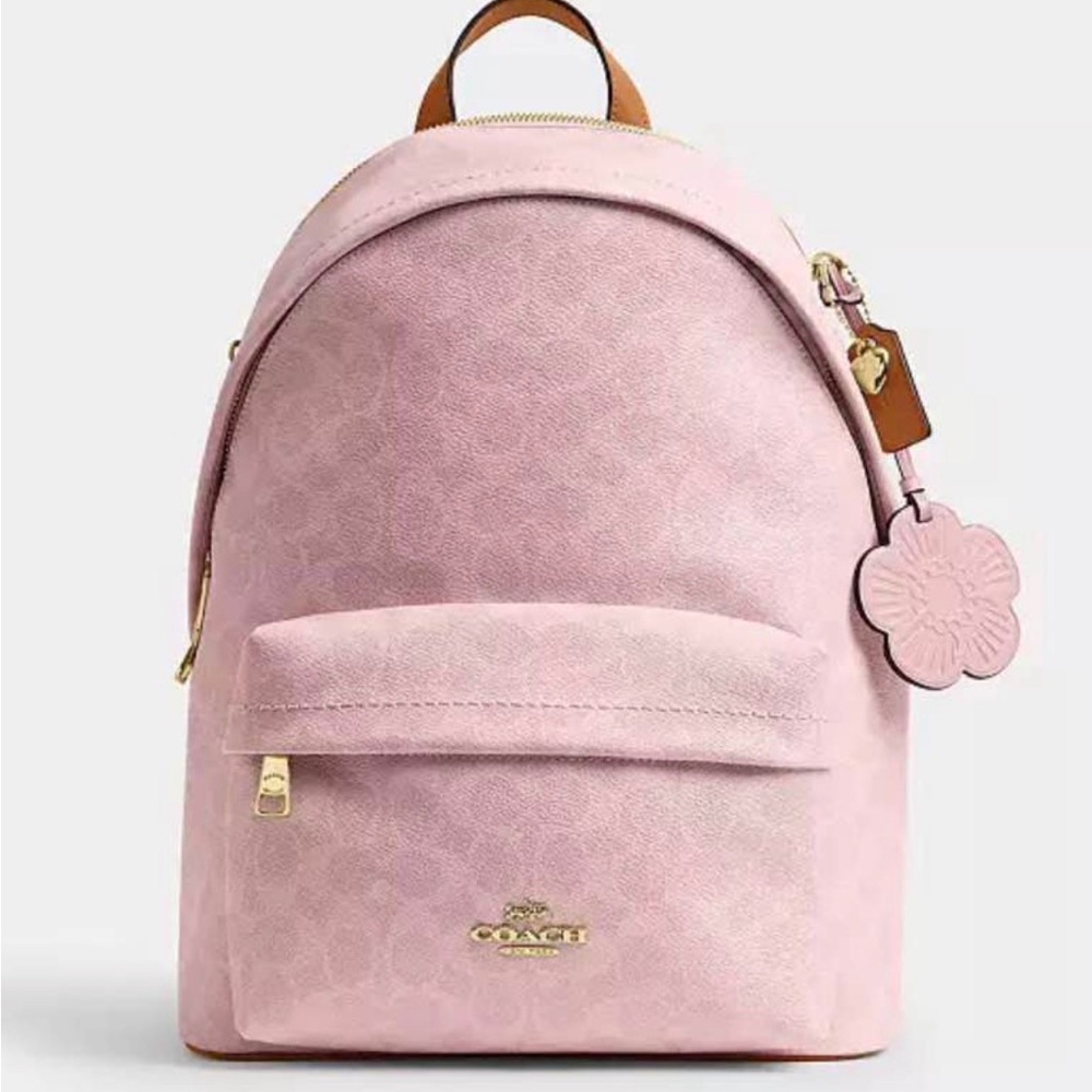 Coach Powder Pink Floral Backpack